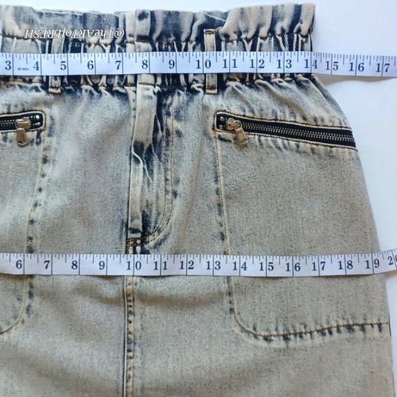 Sea New York Blue Gray Acid Washed Mini Skirt Casual - Picture 13 of 16